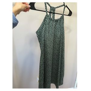EDDIE BAUER Green Leopard Print Razorback Dress